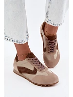 Dámske kožené semišové barefoot tenisky Zazoo N1400 v béžovej farbe
