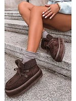 Dámské zimní boty na platformě s kožíškem Big Star model 22386354 čokoládové - Big Star Shoes