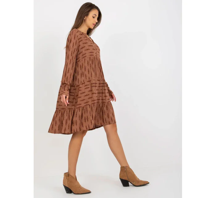 Šaty D73771M30361A4 hnedé Šaty D73771M30361A4 hnedé