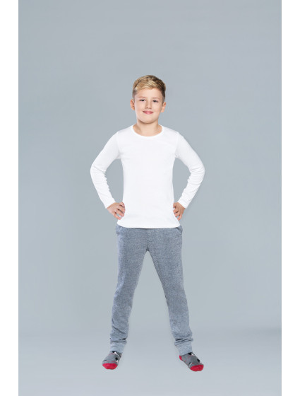 Chlapčenské tričko Tomi s dlhým rukávom - biele