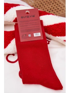 Pánske vianočné ponožky so smejúcim sa Santom - červené