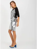 Dámska sukňa LK SD 507019.49 Strieborná - FPrice