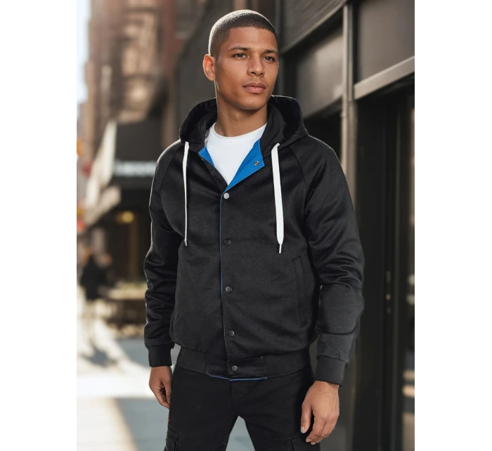 Pánská bunda bomber s kapucí modrá model 21986375 - Dstreet