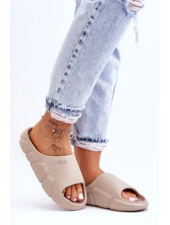 Lekkie Damskie Piankowe Klapki Big Star LL274593 Beżowe