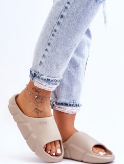 Lekkie Damskie Piankowe Klapki Big Star LL274593 Beżowe