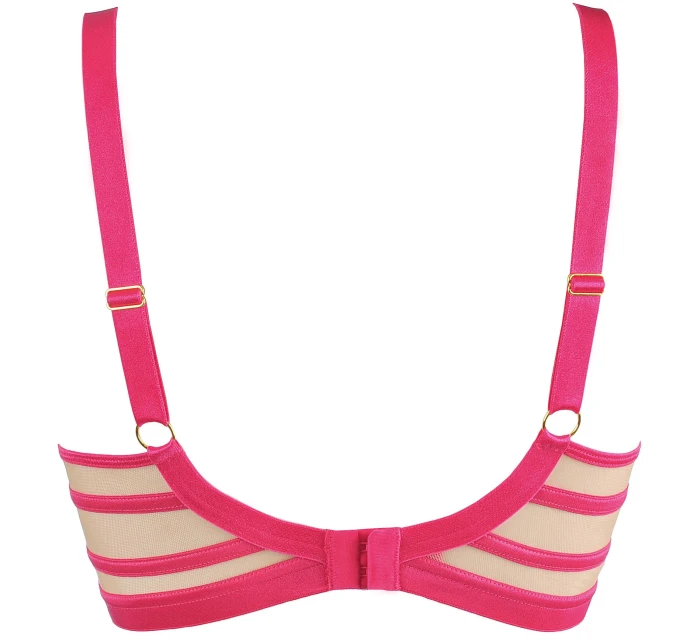 Dámska podprsenka V-11051 Tmavo ružová s béžovou - Axami