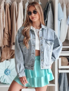 Dámska nadrozmerná džínsová bunda STEFANIA modrá FashionStreet TY4895