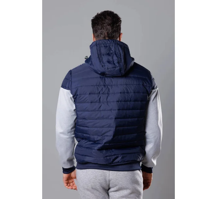 Tmvo modro-limetková pánska športová bunda z rôznych spojených materiálov (8M901-215)