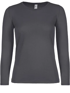 B&C #E150 LSL /women Dámske tričko s dlhým rukávom 01.006T tmavošedé