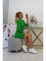 Světle zelené viskózové šaty s vázáním v pase Světle zelené viskózové šaty s vázáním v pase