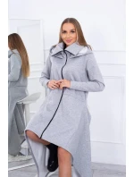 Zateplené šaty s delšími boky šedé Zateplené šaty s delšími boky šedé