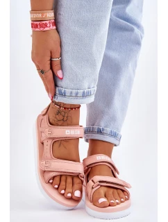 Damskie Sportowe Sandały Na Platformie Big Star LL274788 Różowe