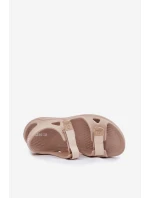 Piankowe Sandały Damskie Na Platformie Big Star RR274A515 Beżowe