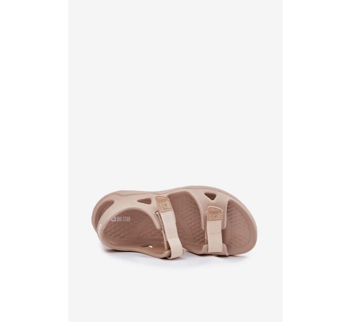 Piankowe Sandały Damskie Na Platformie Big Star RR274A515 Beżowe