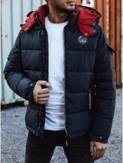 Pánska prešívaná zimná bunda s kapucňou FashionStreet navy blue TX4929