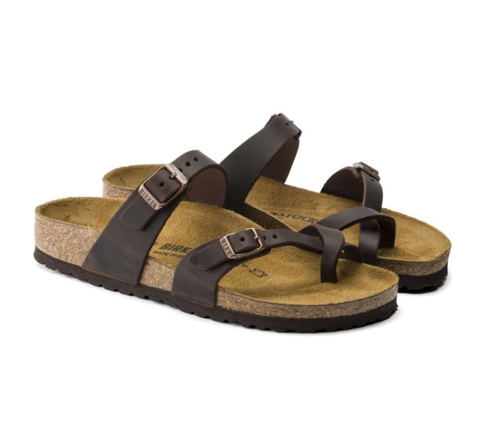 Birkenstock Dámske žabky Mayari Habana Narrow foot z nubukovej kože hnedé (0171323) Birkenstock Dámske žabky Mayari Habana Narrow foot z nubukovej kože hnedé (0171323)