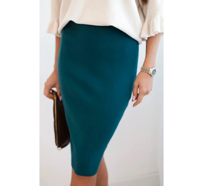 Dámská sukně z úpletu mořská model 21407187 - K-Fashion Dámská sukně z úpletu mořská model 21407187 - K-Fashion