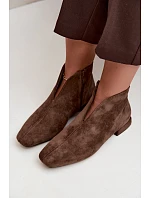 Nízké kotníkové boty s výstřihem na zip tmavě zelené model 22320424 - Boto Nízké kotníkové boty s výstřihem na zip tmavě zelené model 22320424 - Boto