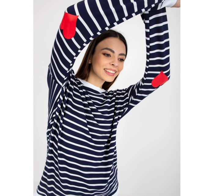 Dámska mikina LO BL LK 236.27X biela a tmavo modrá - FPrice Dámska mikina LO BL LK 236.27X biela a tmavo modrá - FPrice