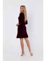 Šaty s spodním lemem bordó model 21874818 - Moe Šaty s spodním lemem bordó model 21874818 - Moe