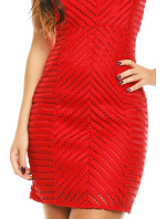Dámske značkové šaty moderné AIKHA krátke červené - Červená - Aikha