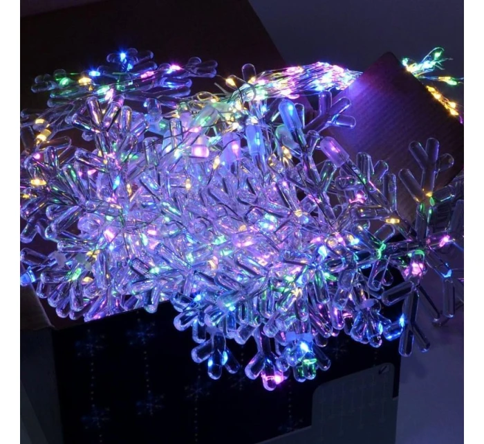 Svetelné závesy na vianočný stromček 200x200 CM 408LED snehové vločky MULTIKOLOR Svetelné závesy na vianočný stromček 200x200 CM 408LED snehové vločky MULTIKOLOR