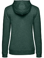 B&C #Hoodie /women Dámska mikina s kapucou 01.W04W tmavo zelená melírovaná