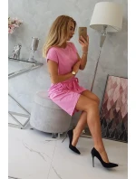 Šaty s obálkou dole ružovej