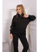 Zateplený rolák s kapucňou čierny