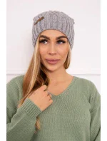 Fleecová čepice Paulina model 18750179 šedá - K-Fashion Fleecová čepice Paulina model 18750179 šedá - K-Fashion