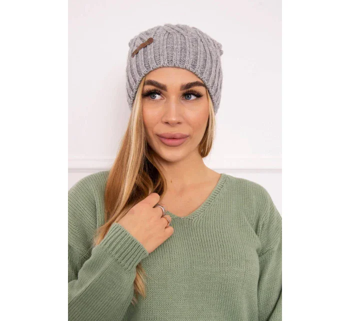 Fleecová čepice Paulina model 18750179 šedá - K-Fashion Fleecová čepice Paulina model 18750179 šedá - K-Fashion