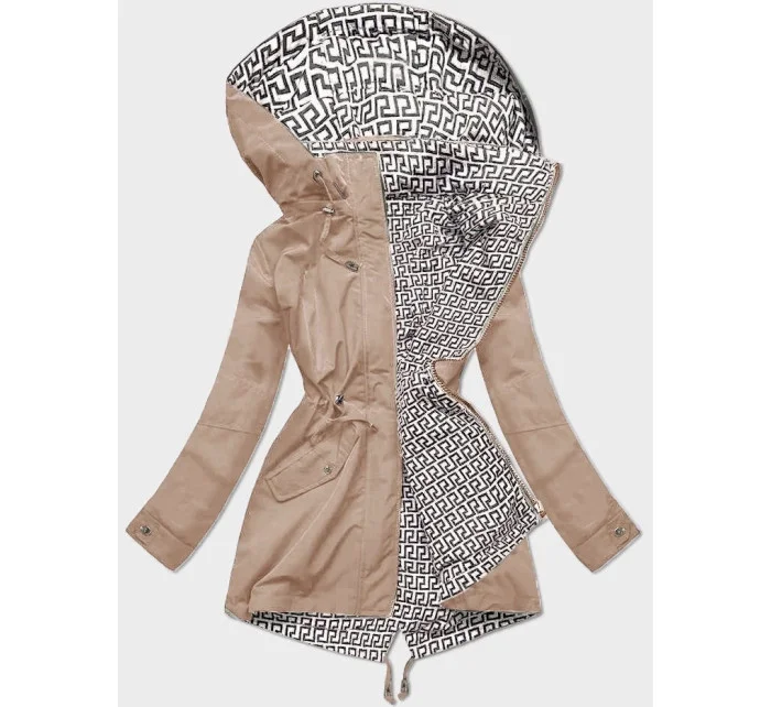 Světle béžová tenká bunda parka s ozdobným lemováním model 19767206 - J.STYLE