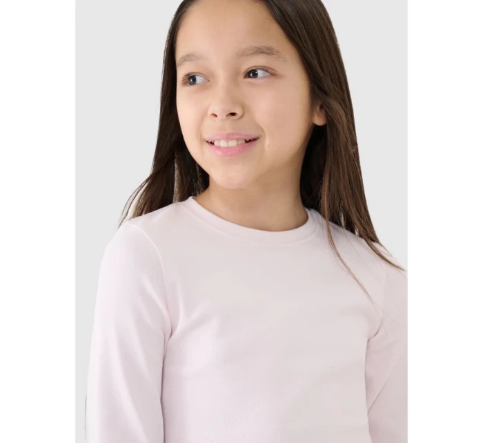 Dievčenský úzky hladký rukáv s dlhým rukávom 4F 4FJRSS25TLONF505-12S
