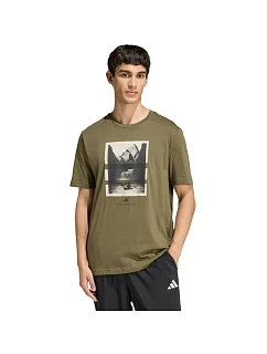 Pánské tričko adidas Outdoor Kayaking Graphic v olivové barvě KB2540