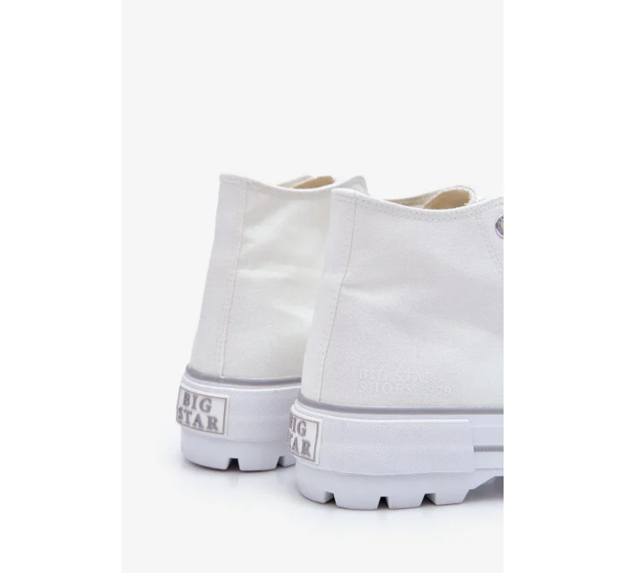 Vysoký Látkové tenisky na platformě Big Star LL274156 Bílá Vysoký Látkové tenisky na platformě Big Star LL274156 Bílá
