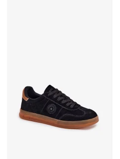 Dámske semišové tenisky na platforme Big Star - čierne