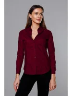 Klasická dámská košile ve vínové bordó barvě model 18302320 - J.STYLE Klasická dámská košile ve vínové bordó barvě model 18302320 - J.STYLE
