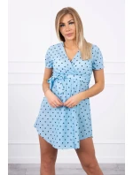 Modré bodkované šaty