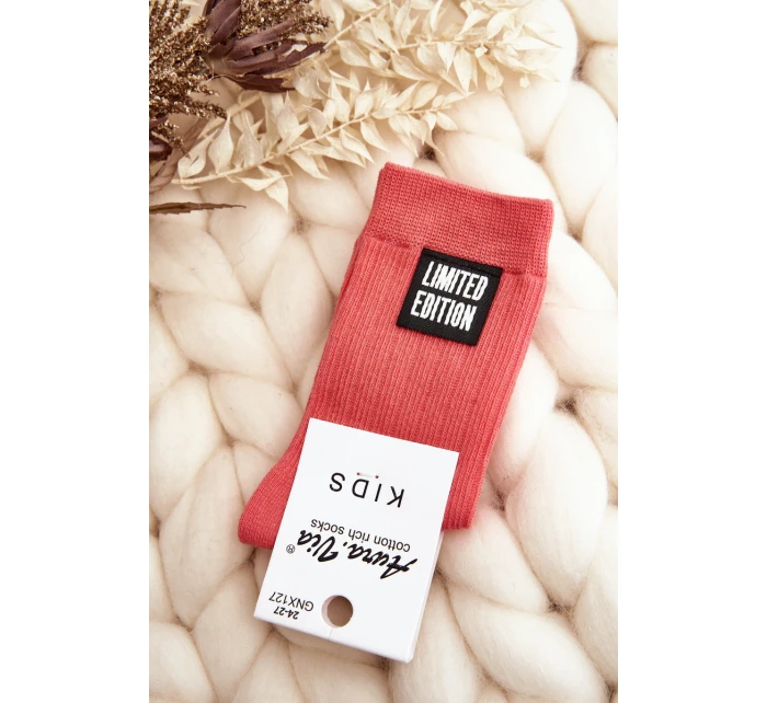 Dětské Hladké Ponožky S model 21643534 Růžové - Aura.via