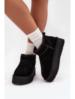 Semišové dámské zimní boty na platformě model 21707888 Černé - VINCEZA