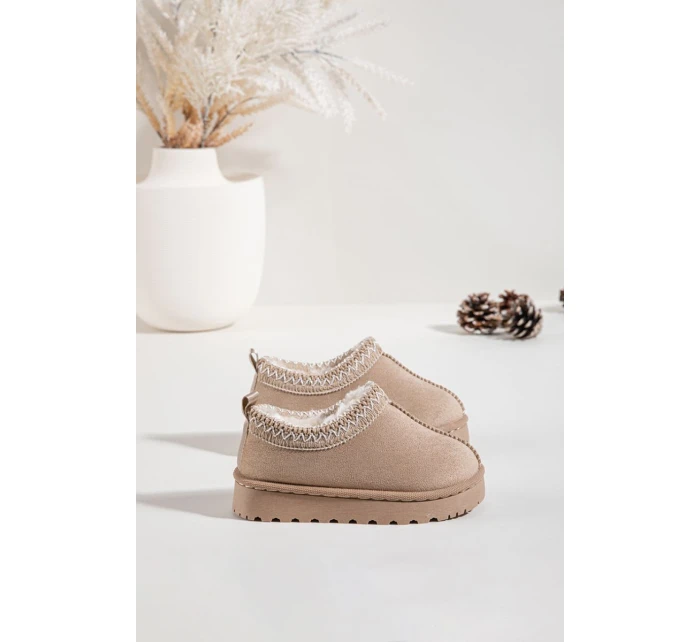 Dětské sněhule s výšivkou béžové model 21711240 - Boto