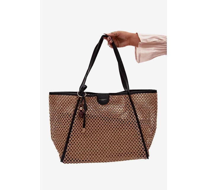 Velká světle hnědá pletená taška typu s přívěskem model 22111692 - Flora&Co