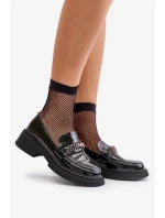 Dámske lakované mokasíny s D&A Black Dámske lakované mokasíny s D&A Black
