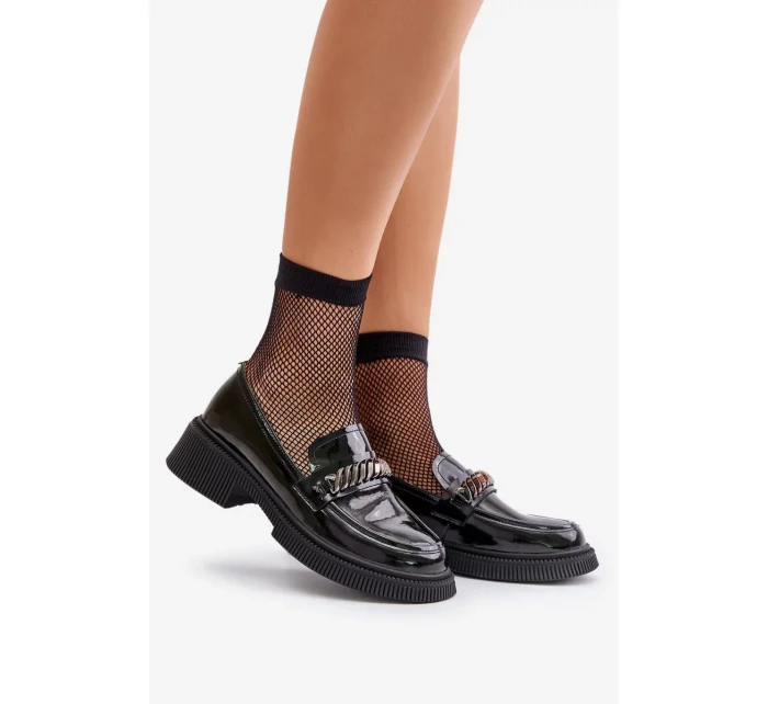 Dámske lakované mokasíny s D&A Black Dámske lakované mokasíny s D&A Black