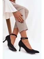 Eko semišové lodičky Devoria - čierne Eko semišové lodičky Devoria - čierne