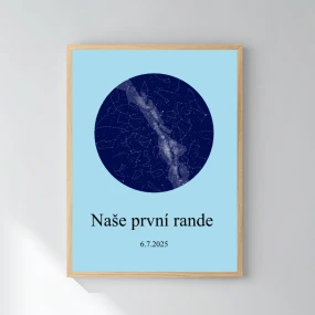 Personalizovaný plakát v rámu - 40x50 - hvězdná mapa