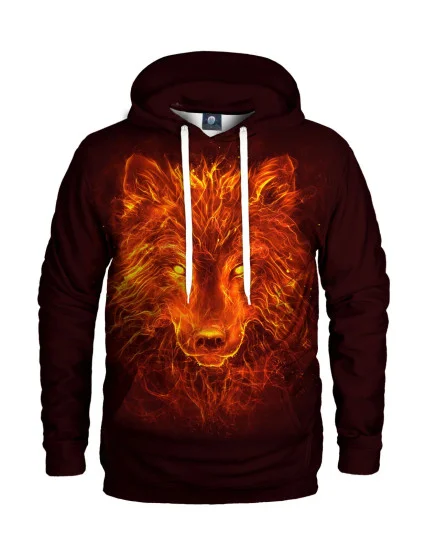 Unisex mikina s kapucňou Fire Wolf 1826397 HK AFD888 červená- Aloha From Deer