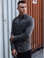 Pánská tmavě šedá džínová košile Dstreet model 21978435 - FashionStreet