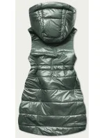 Lesklá zelená vesta s kapucňou (B9782-10) Lesklá zelená vesta s kapucňou (B9782-10)