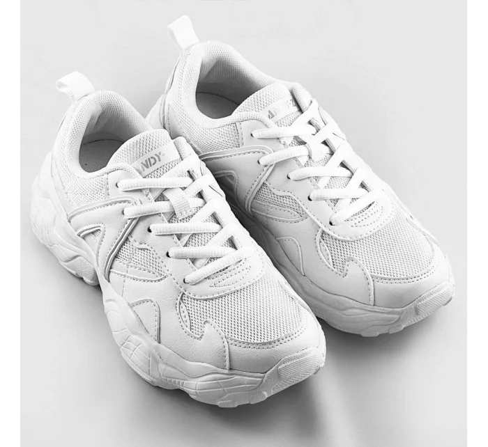 Biele dámske šnurovacie športové topánky (AW100001-02)